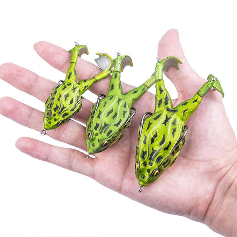 Frog Type Topwater Lure Silicone Thunder Fishing Lure 8/9/10 CM Double Propeller Soft -OS00384-Veeddydropshipping