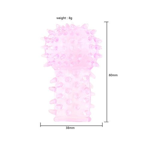 Crystal Finger Sleeves with Spikes and Teeth Female G-Spot Masturbator -BH01167-Veeddydropshipping
