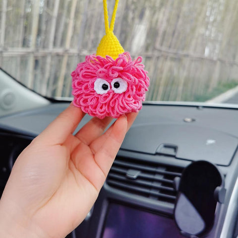 Cute Car Accessories Mirror Hanging Black Briquette Kawaii Flower-AM00054-Veeddydropshipping