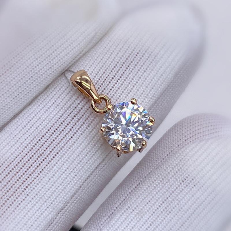 18K White Gold Pendant Moissanite Necklace Diamond -JW00098- Veeddydropshipping