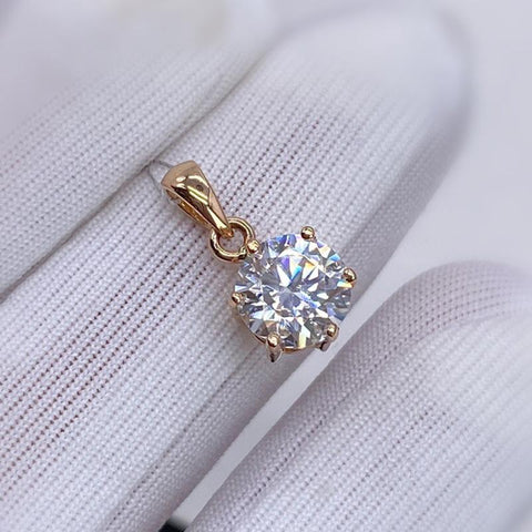 18K White Gold Pendant Moissanite Necklace Diamond -JW00098- Veeddydropshipping