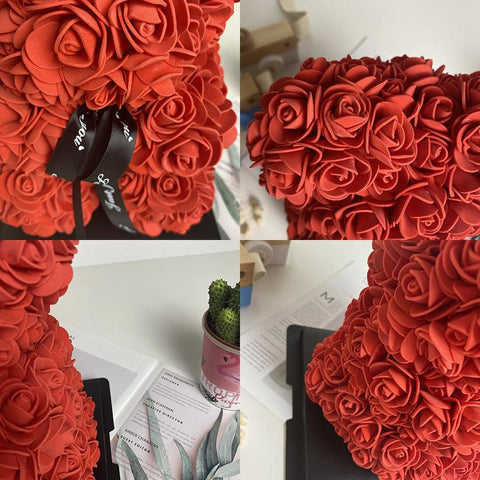 Romantic Valentine Eternal Flower Rose Bear-HA00667-Veeddydropshipping