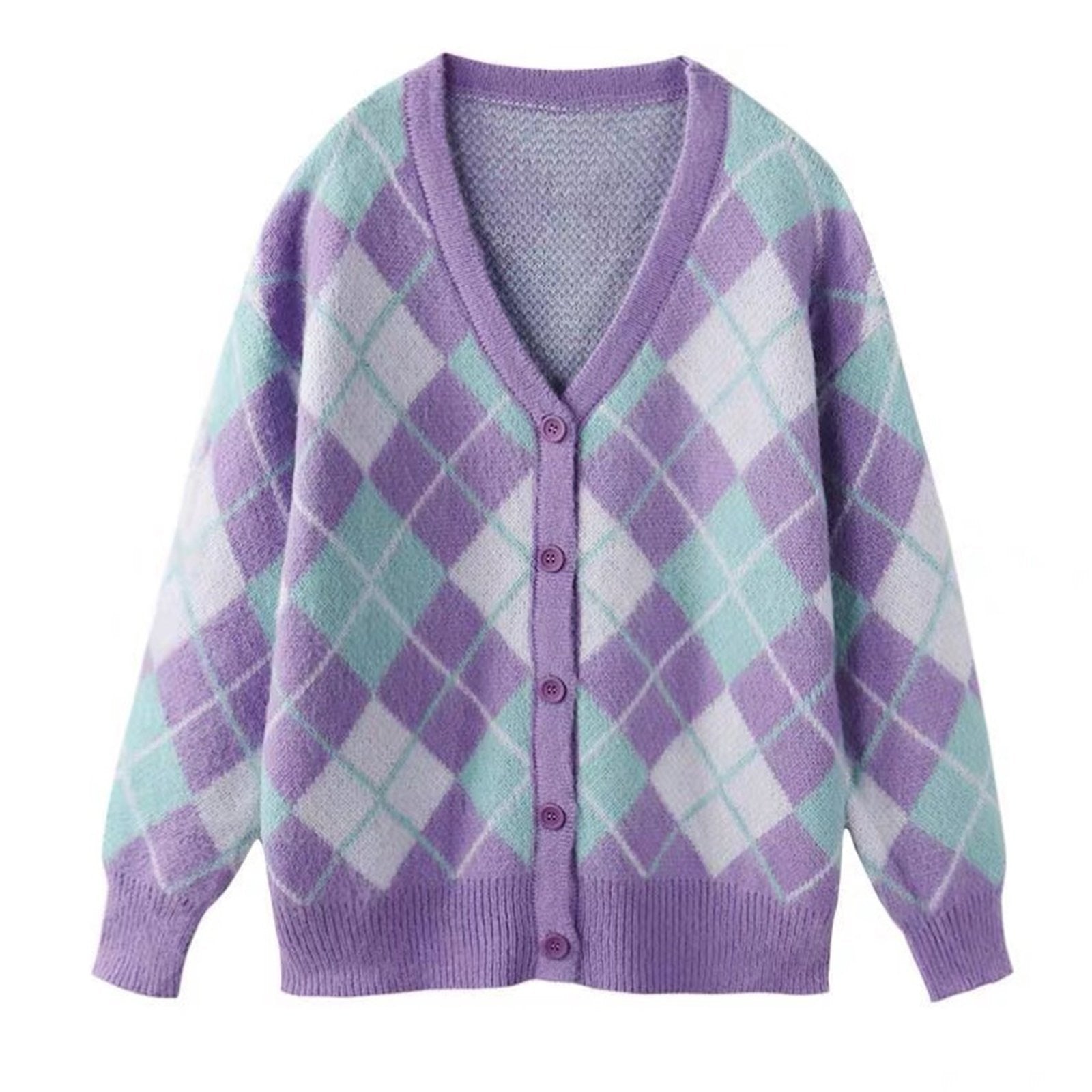 Women’s Button Down Knit Sweater Long Sleeve V Neck-Veeddydropshipping