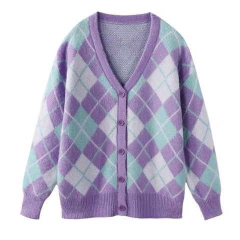 Women’s Button Down Knit Sweater Long Sleeve V Neck-Veeddydropshipping