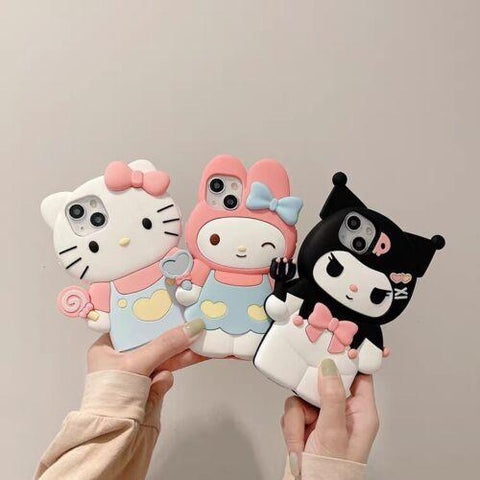 Cute 3D Lovely Girls Cartoon Silicone Case for iPhone 11 12 13 14 Pro Max XS Max-PA00153-Veeddydropshipping