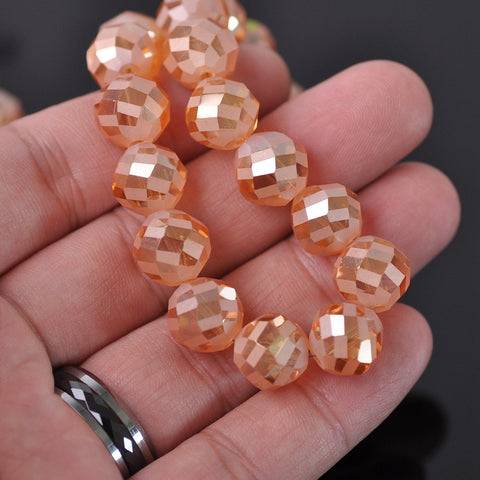 Round Twist Faceted Matte Crystal Glass Loose Beads Jewelry-JW01641-Veeddydropshipping