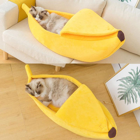 Banana Cat Bed House Funny Cute Cozy-HA01406-Veeddydropshipping