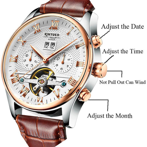luxury  watches Men Skeleton Mechanical Automatic analog watch -JW00703-Veeddydropshipping