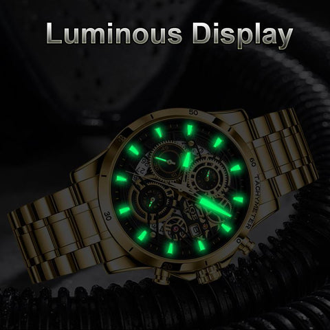 Quartz Watch Men Gold Black Mens Watches Waterproof -JW00649-Veeddydropshipping