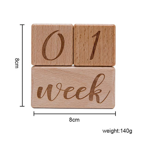 3pcs/set Handmade Baby Milestone Cards Square Engraved Wood Infants-TB00779-Veeddydropshipping