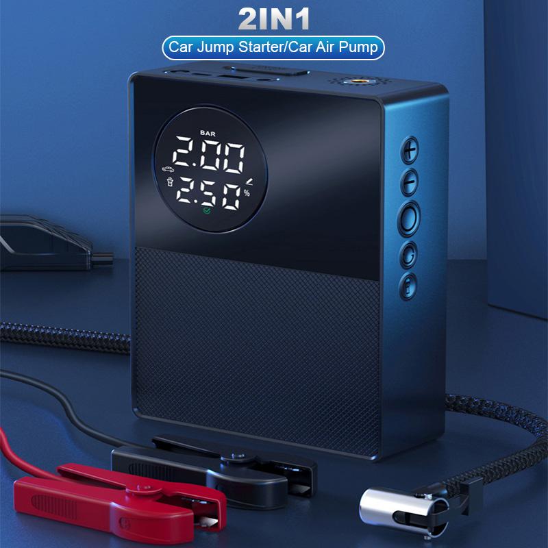 2 In 1 Car Jump Starter Power Bank Portable Air Compressor Inflator-AM00760-Veeddydropshipping