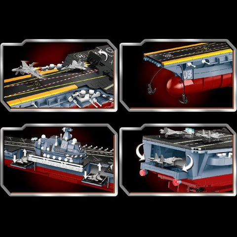 1560Pcs Military WW2 Micro NAVY ARMY Aircraft Carrier Model Building-TB01486-Veeddydropshipping