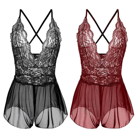 Sexy Backless Dress Open Bra Crotchless Bodysuit Dresses-WF00013-Veeddydropshipping