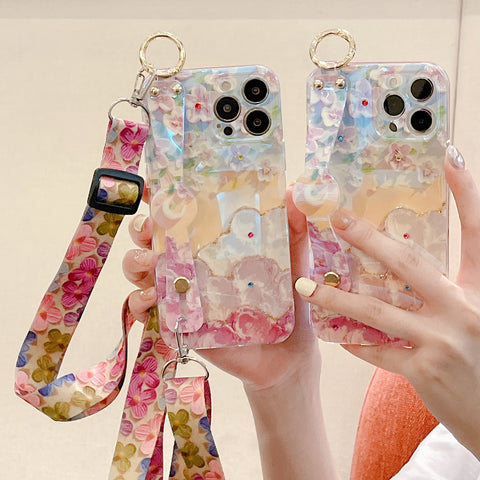 Bling Wristband Flower Soft Phone Case For Huawei P40 Lite P30 Pro P50 Nova 8-PA00264-Veeddydropshipping