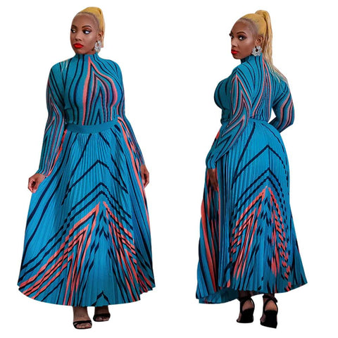 African Clothes Women Long Sleeve O-neck Sets-Veeddydropshipping