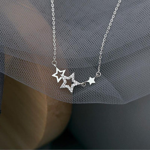 Zircon Star Necklaces Pendant Choker Fashion Creative Jewelry -JW01266-Veeddydropshipping