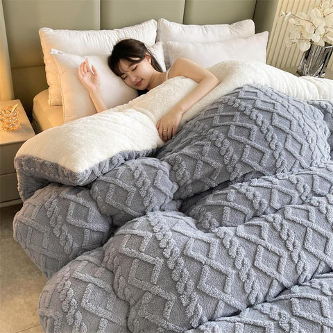 Thick Warm Blanket for Bed Artificial Lamb Cashmere-HA00437-Veeddydropshipping