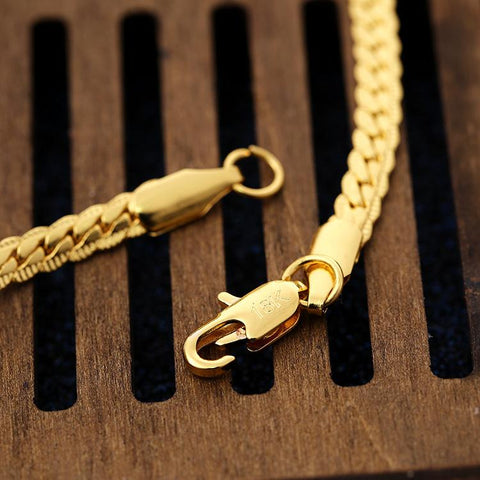 925 sterling silver 18K gold chain bracelets neckalce  jewelry sets -JW00215-Veeddydropshipping