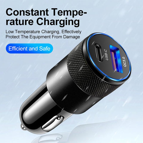 70W USB C Fast Car Charger 2 Ports Car Charger-PA01172-Veeddydropshipping