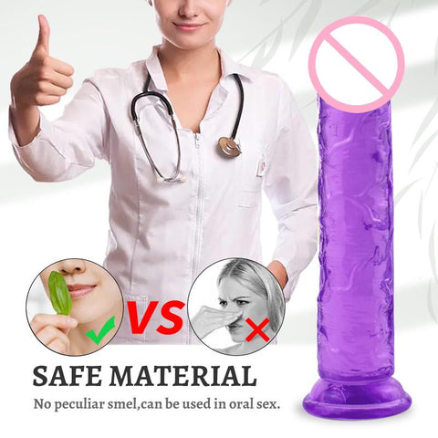 Realistic Dildo With Suction Cup Huge Jelly Sex Toys for Woman Men -BH01195-Veeddydropshipping
