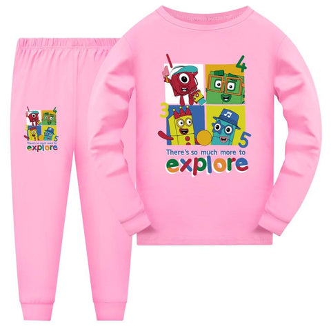 Fashion Number Blocks Clothes Baby Girls Homewear Toddler Boys-TB01043-Veeddydropshipping