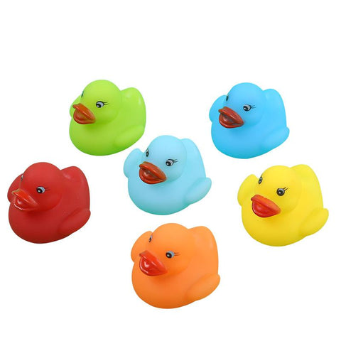12Pcs Animals Swimming Water Toys Colorful Soft Floating Rubber Duck-TB00525-Veeddydropshipping