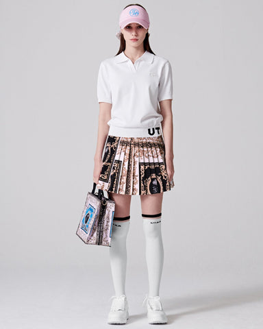 Golf Solid Color  Ice Silk Knitting Polo Shirt Casual British Style Slim Women -OS00729-Veeddydropshipping