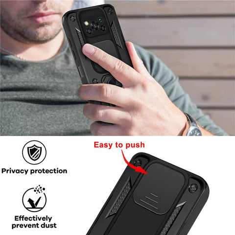 For Xiaomi Pocophone Poco X3 NFC Case Camouflage Magnetic Car Holder Ring Shockproof Armor-PA00308-Veeddydropshipping