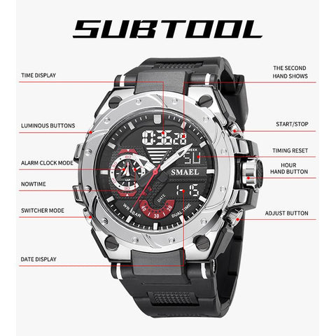 Sports Watches Waterproof Army Blue Stopwatch Display -JW00779-Veeddydropshipping