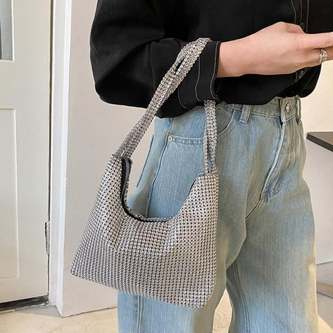 Rhinestone Underarm Bag Evening Bag Wedding Shoulder Bag-BS00234-Veeddydropshipping