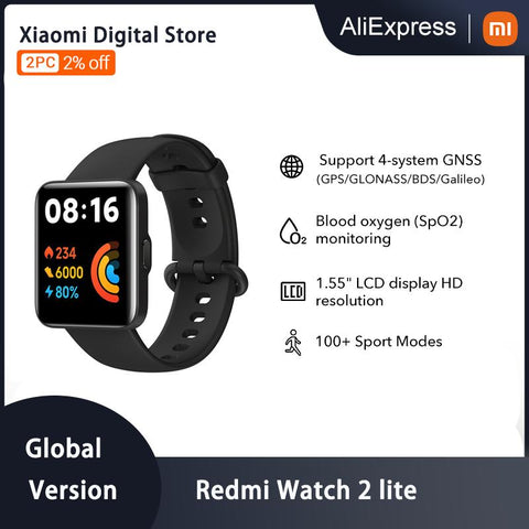 Global version Xiaomi Redmi Watch 2 lite Smart Watch Bluetooth Mi Band-CE00545-Veeddydropshipping