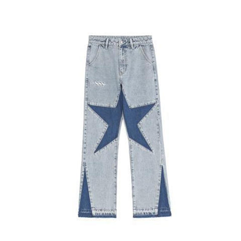 Straight Mid Rise Men Jean Wide Leg Solid Color Hip Hop-MF00621-Veeddydropshipping