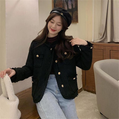 Spring Luxury Vintage Tweed Jackets Women-Veeddydropshipping