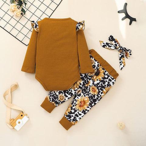 Children&#39;s Letter Two-piece Fall Baby Long Sleeve Halter Trouser-TB00705-Veeddydropshipping