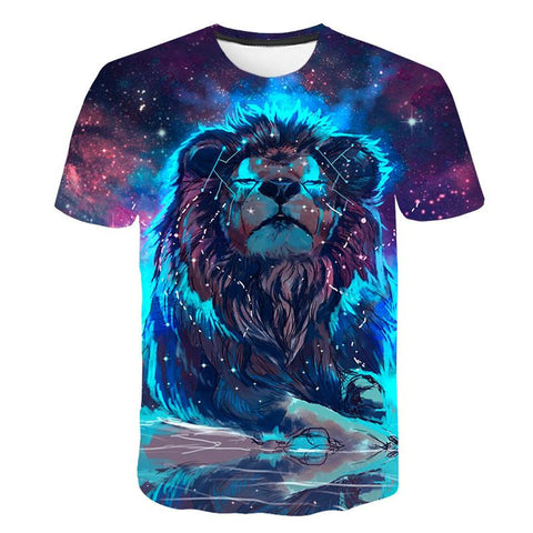 Summer Kids Lion T Shirts Costumes Children Round-Collar T-Shirts-TB01162-Veeddydropshipping