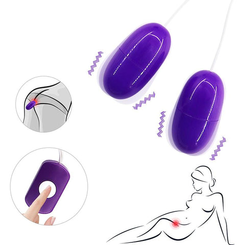 USB double jump egg vibrator fun toy female mute strong vibration jump egg -BH01239-Veeddydropshipping