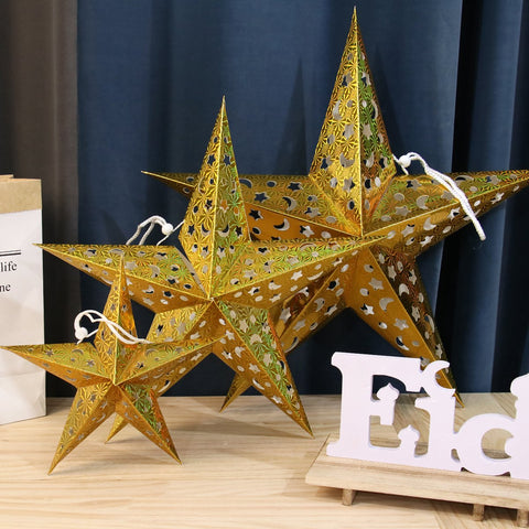 Hollow Star Hanging Pendant Eid Mubarak-HA00589-Veeddydropshipping