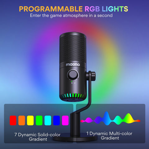 USB Gaming Microphone With Type C Adapter For Phone PC Breath Light -CE01071-Veeddydropshipping