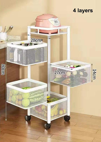 Rotating Storage Baskets Rack Stackable Metal Basket-HA01678-Veeddydropshipping