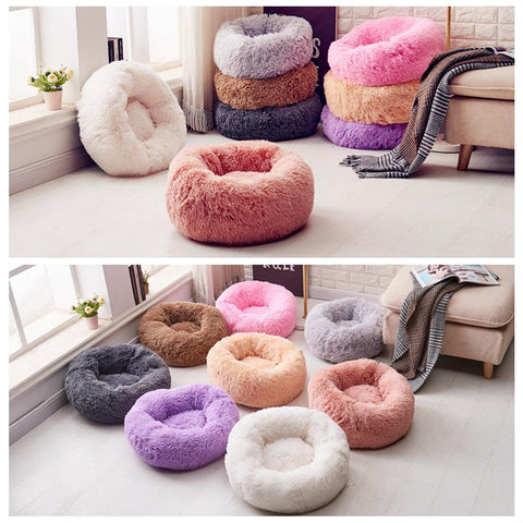 Cat Beds Round Comfy Calming Dog Bed-HA01408-Veeddydropshipping
