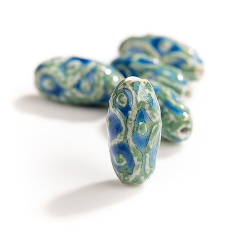 Irregular Special Shape Pendant Ceramic Retro Beads For Jewelery -JW01463-Veeddydropshipping