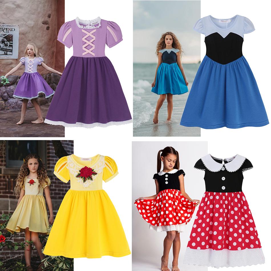 Encanto Frozen Disney Princess Dress Girl Mirabel Isabela Elsa Anna-TB00840-Veeddydropshipping