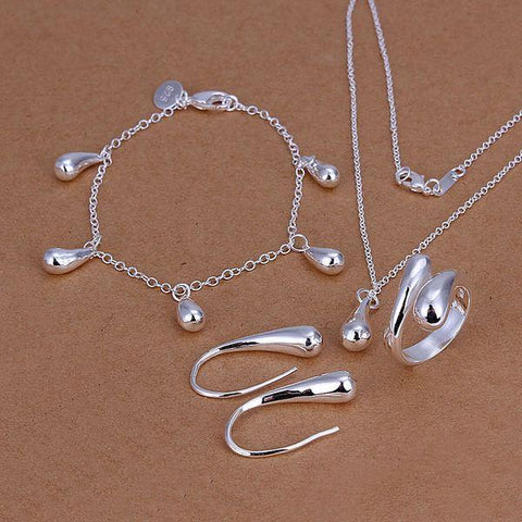 925 sterling Silver  bracelet Earrings fashion jewelry sets -JW00309-Veeddydropshipping