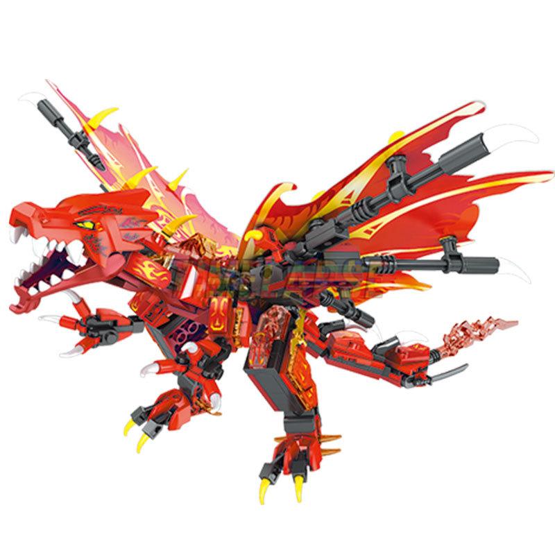 New 2023 Fire Attack of the Flame Dragons Fightar Titan Season 14 Fly Building-TB01480-Veeddydropshipping