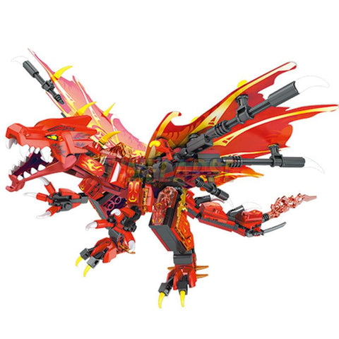 New 2023 Fire Attack of the Flame Dragons Fightar Titan Season 14 Fly Building-TB01480-Veeddydropshipping