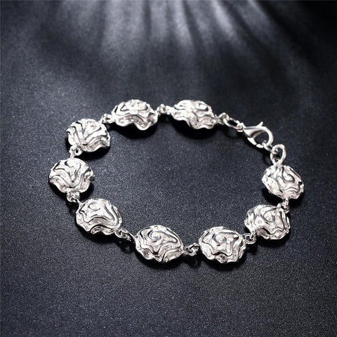 Rose flower 925 Sterling Silver rings Bracelets necklacesearrings Jewelry set  -JW00234-Veeddydropshipping
