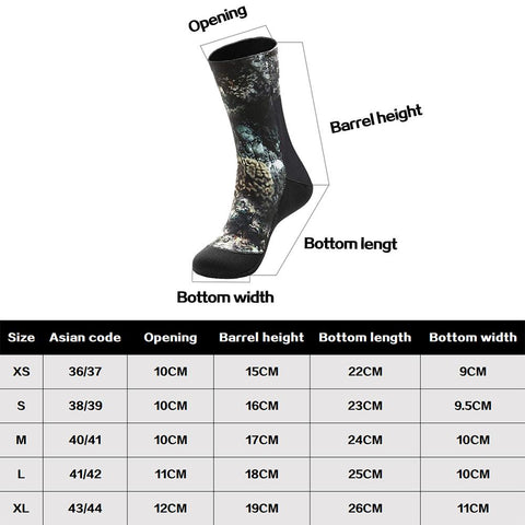Diving Socks 5mm/3mm CR neoprene diving socks diving socks Camouflage beach -OS00158-Veeddydropshipping