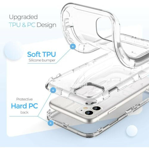 For iPhone 14 13 12 11 Pro Max X XR 6 7 8 Plus SE Shockproof Clear Cover Case-PA00108-Veeddydropshipping