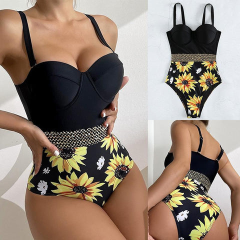 Push Up Women Swimsuit One Piece Sexy Swimwear Women 2023 Bath Suit Stitch Detail -OS00074-Veeddydropshipping