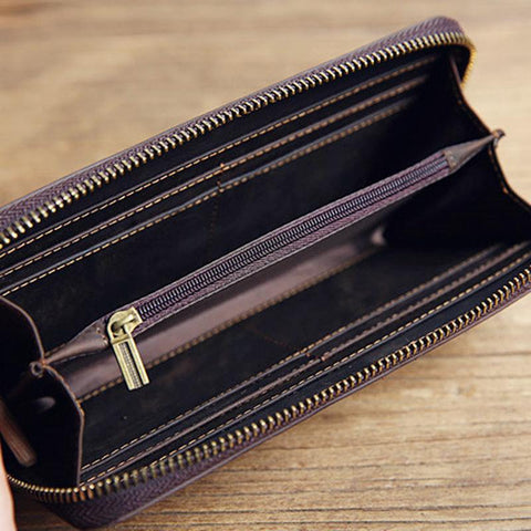 Phone Pocket  Zipper Clutch Bag Passcard Male Bag leather-BS00423-Veeddydropshipping